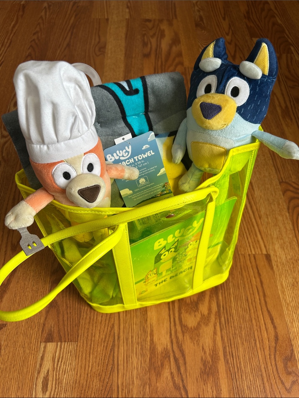 Penguin Young Readers Bluey The Beach Book w/Vacation Bag Towel & Stuffies
